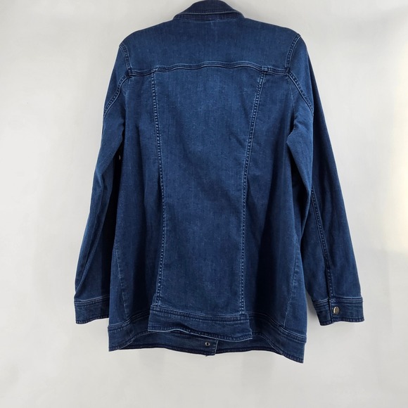 Appleseeds Denim Shacket Shirt Womens Size L Utility Everyday Casual Jacket - Picture 2 of 9